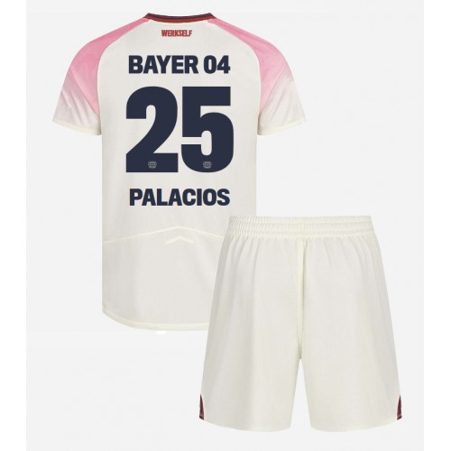 Otroški Nogometni dresi Bayer Leverkusen Exequiel Palacios #25 Gostujoči 2025-26 Kratek Rokav (+ Kratke hlače)
